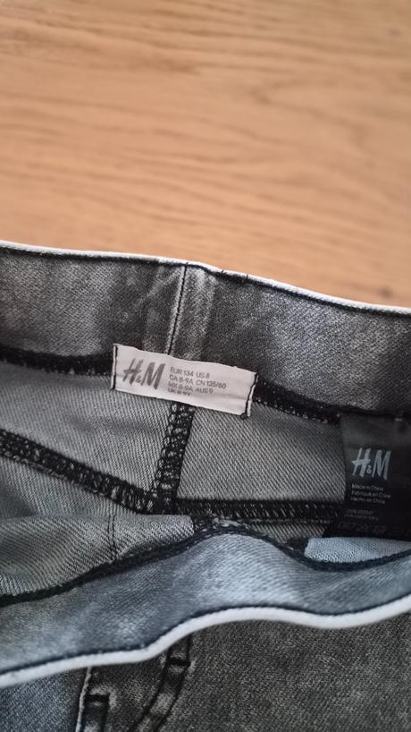 Sivé džegíny h&m, veľkosť 134, h&m,134