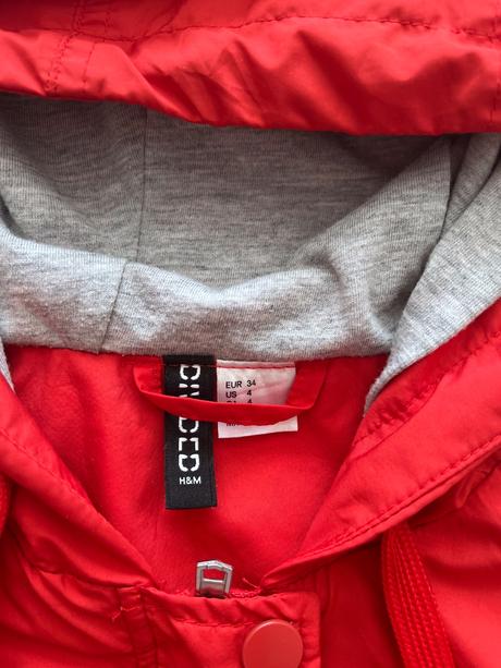 H&m divided červená bunda vel.xs, h&m,xs
