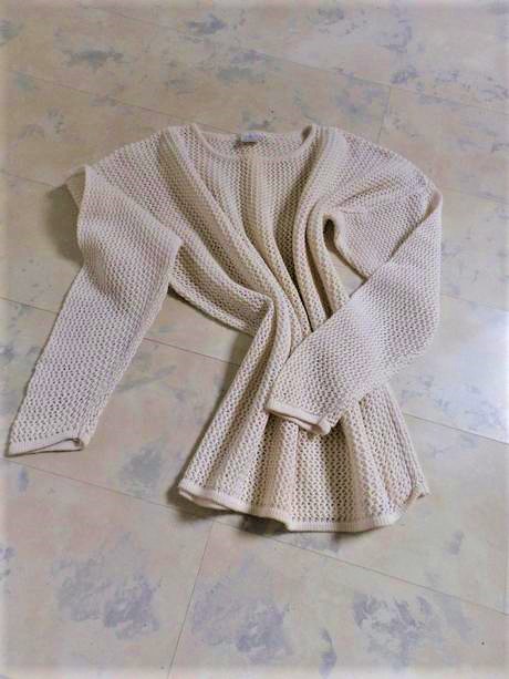 Bavlnené dierkované triko na pláž oversize l/xl, l