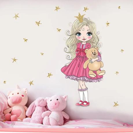 Krásne nálepky na stenu do dievčenskej izbičky, 