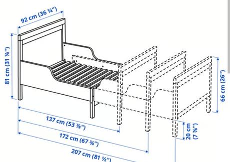 Rastúca posteľ ikea, šírka (cm): 90,dĺžka (cm): 200