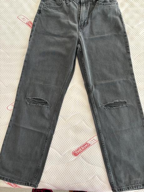 Čierne rifle loose waist, h&m,158