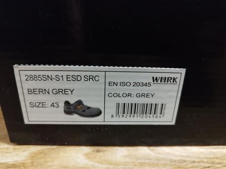 Pracovné topánky, bern grey, 43