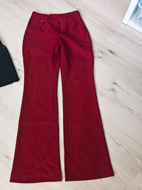 Bordove nohavice xs/s tmavsie, sinsay,s
