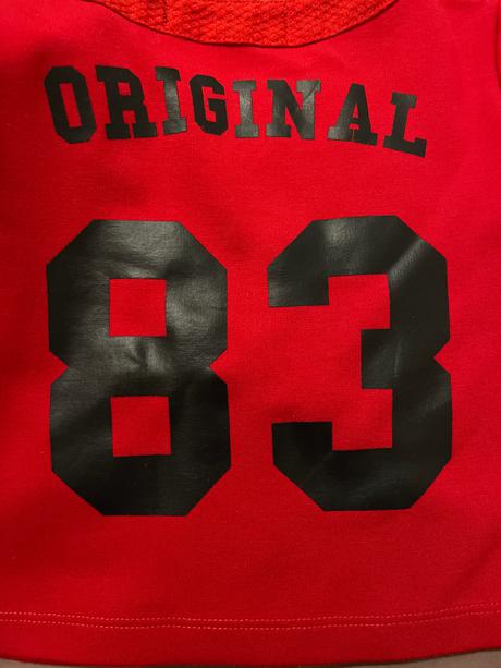 Červená elegantná mikinka s hviezdami, original marines,92