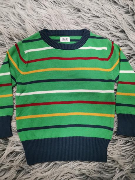 Zelený pásikavý pulovrik, f&f,86