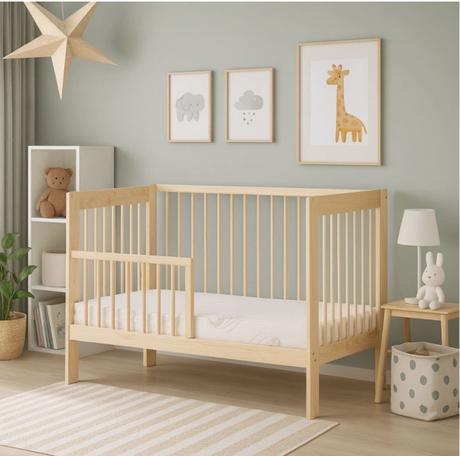 Detská drevená postieľka, šírka (cm): 60,dĺžka (cm): 120