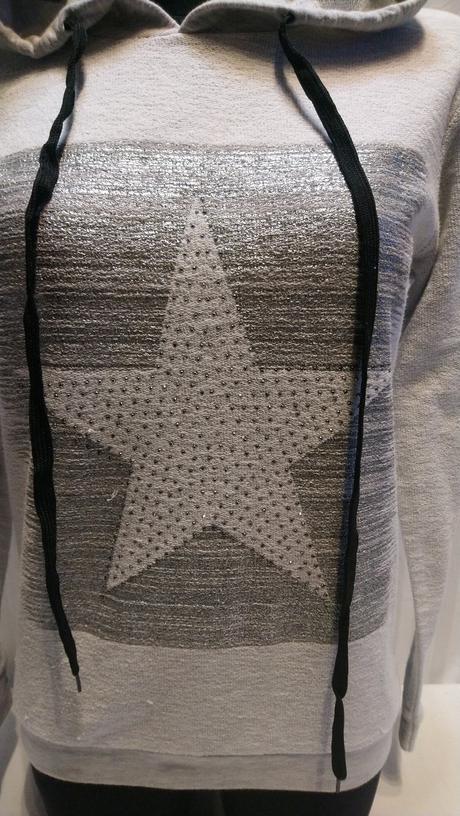 Sivá mikina so strieborným motívom, new collection, m