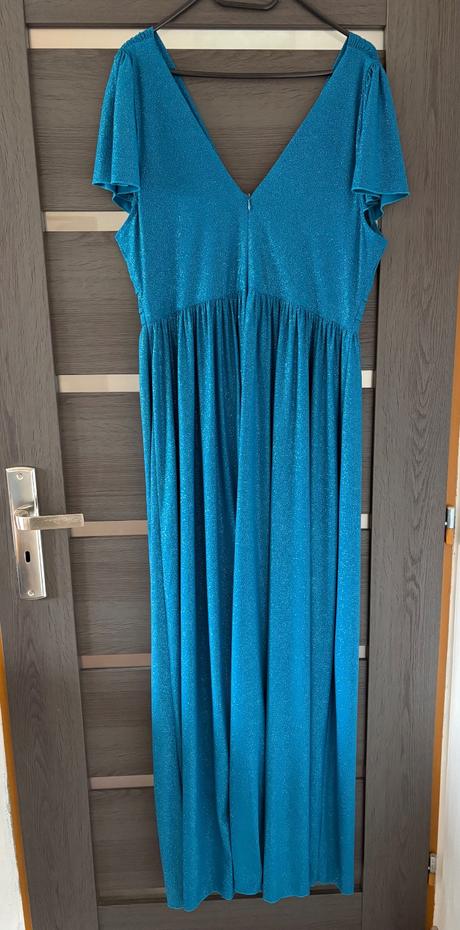 Zelenomodré trblietavé šaty, 46