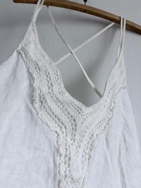 Zara lanove tielko s cipkou vysivkou m 16,60, zara,m