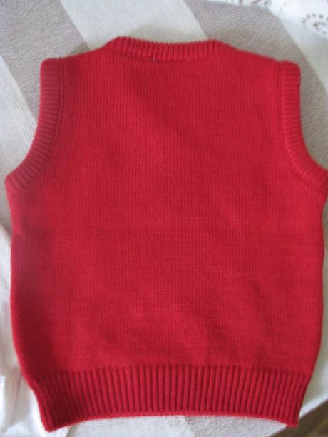 Biela blúzička a červená vestička, h&m,104