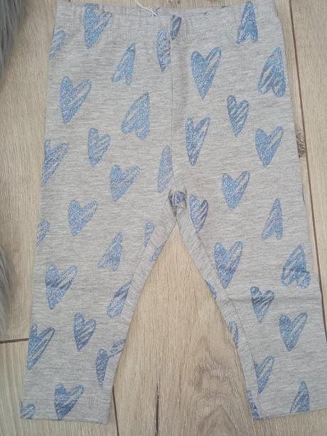 Dievčenské sivé legíny so srdiečkami (9-12 mes.), fagottino,74