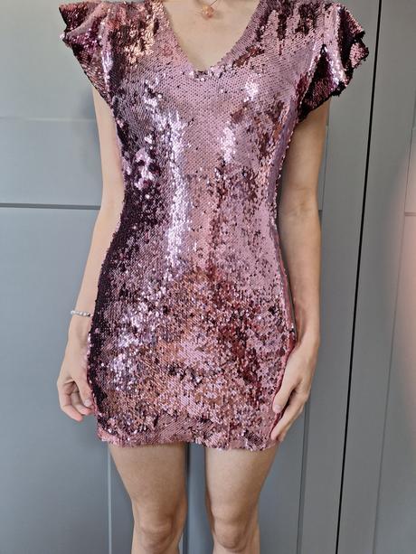 Flitrované šaty, zara,m