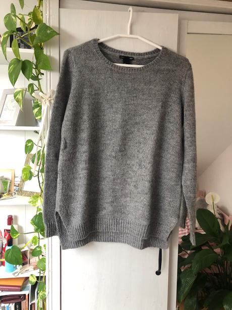 Sivý sveter oversize/ šedý sveter oversize, h&m,s