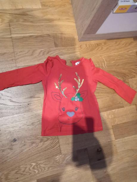 Komplet 92 červený leginy tričko sukna, f&f,92