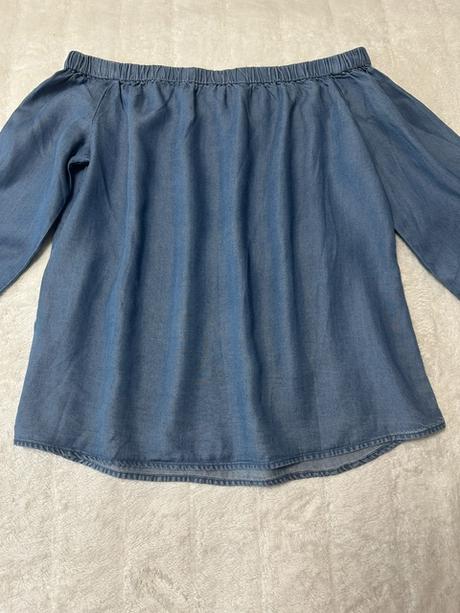 Denim blúzka s odhalenými ramenami zn. only, only,m