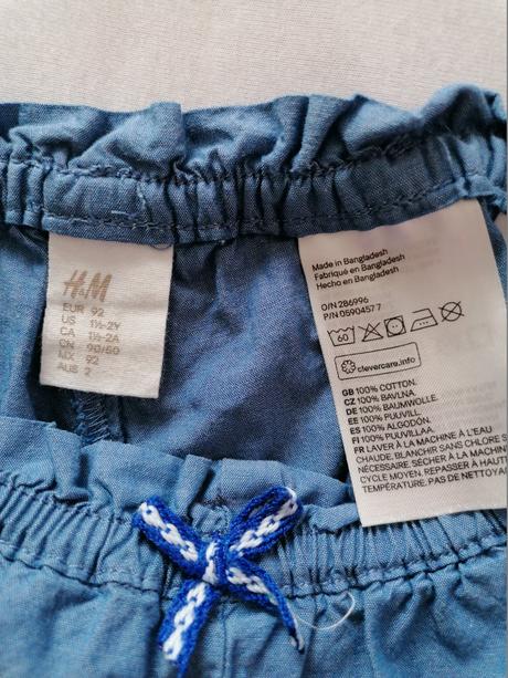Lahke "riflove" šortky 92/98, h&m,92