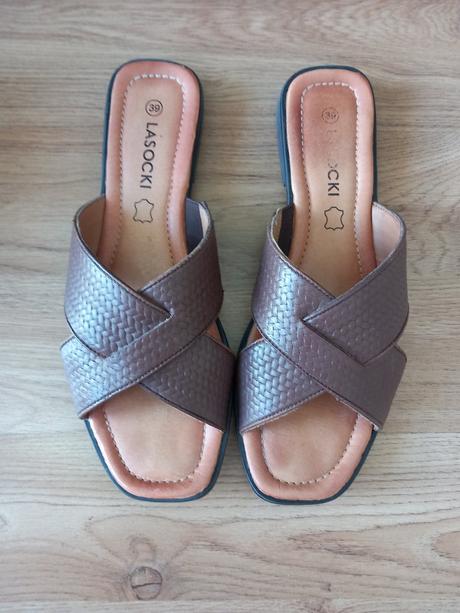 Hnedé kožené šľapky lasocki 39, lasocki,39