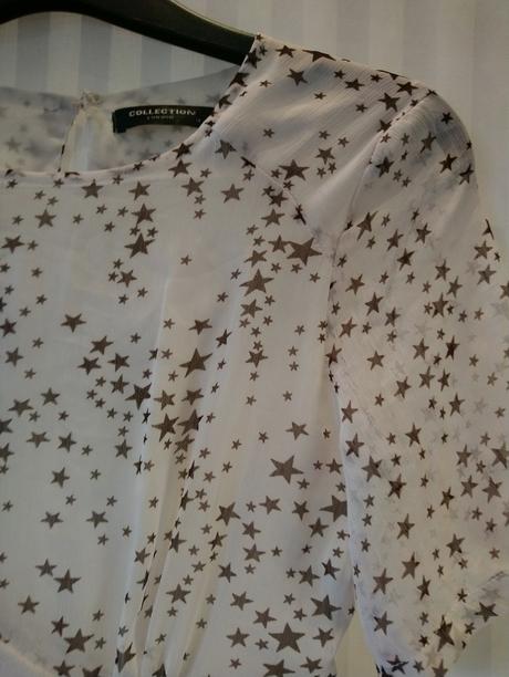 Dievčenské biele šaty so striebornými hviezdičkami, 152