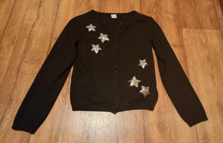Krásny čierny svetrík so strieb.hviezdičkami 122, dopodopo,122