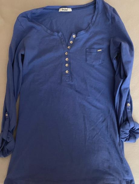 Modre tricko s dlhym rukavom, s