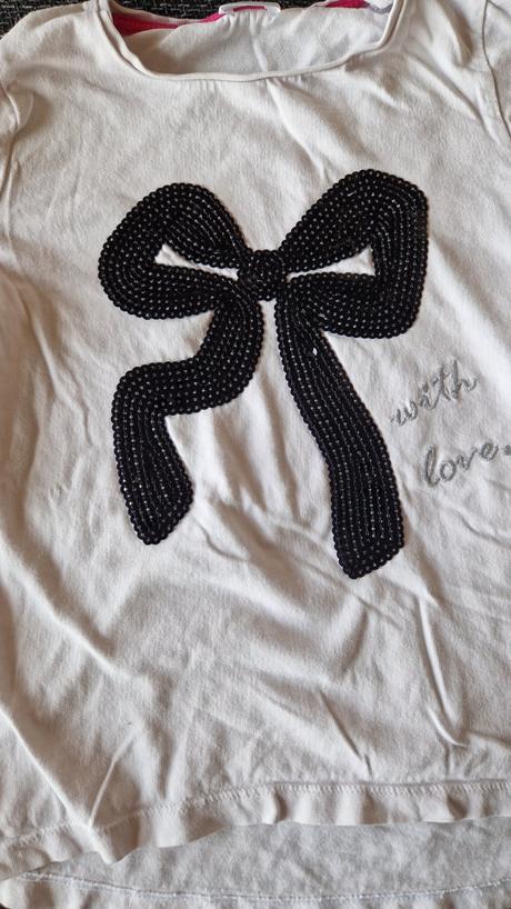 Biele tričko s mašľou, f&f,116