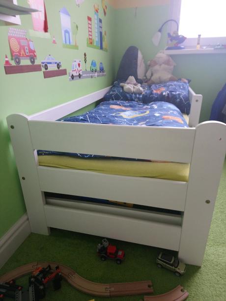 Detská posteľ, 160x70cm, šuflík, zábrana, matrac, 70,160