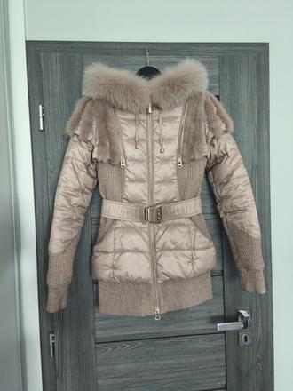 Krasna paperova bunda s pravou kozusinkou, s