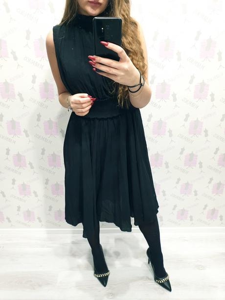 Midi čierne šaty m/l, m