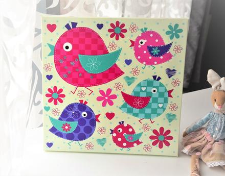 Obraz na stenu-vtáčiky-30x30cm, 