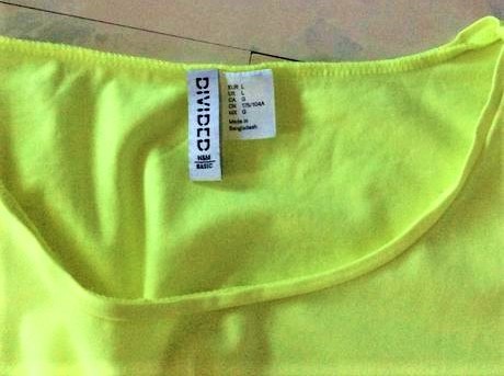 Neónkové tričko, h&m,l