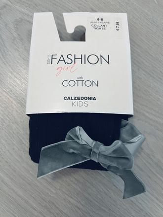 Tmavomodré pančuchy s mašličkou calzedonia 116, calzedonia,116