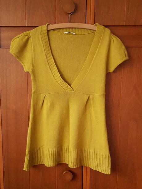 Dámsky zelenožltý svetrík - vestička, promod,s
