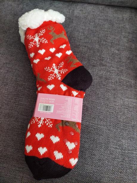 Vlnené vianočné termo ponožky, 39 / 40