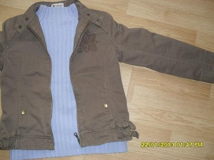 Rifľová bunda+pulover 158, 158