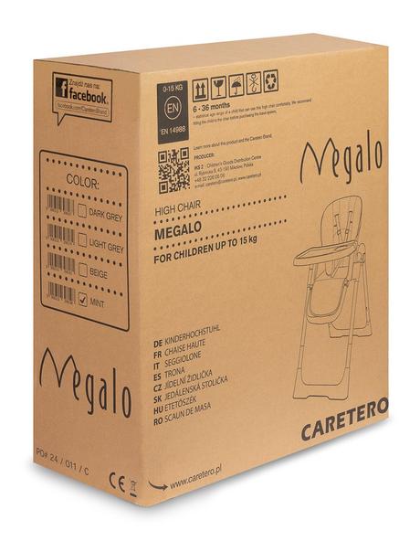 Caretero jedálenská stolička megalo mint, caretero