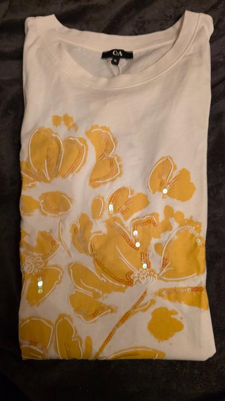 Bavlnene tricko xl  s kvetmi, c&a,xl