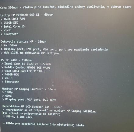 Pc + nb + príslušenstvo, hp (hewlett-packard)
