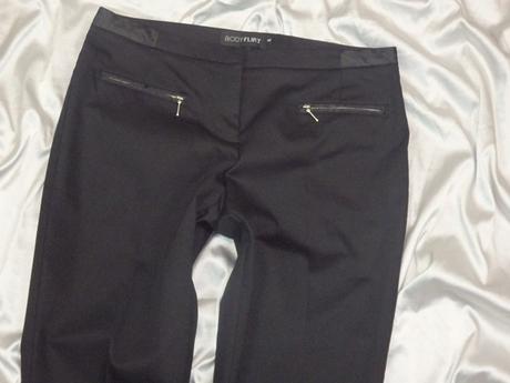 Kvalitné elegantné čierne nohavice, 36