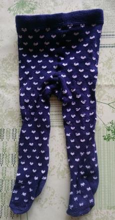 Dievčenské modré pančušky so srdiečkami, baby, baby,74