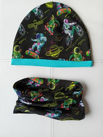 Detský set - čiapka+nákrčník - na objednávku, 104 / 110 / 116 / 122 / 128