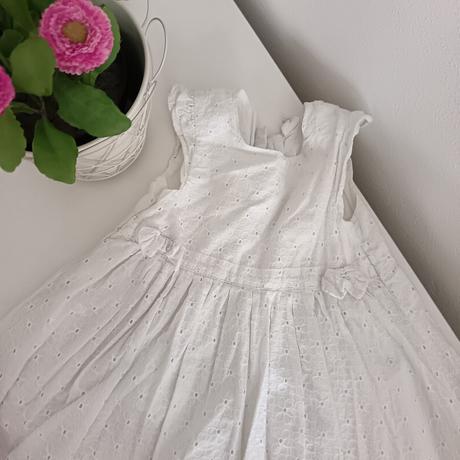 Biele madeirové šaty s mašličkami, h&m,92