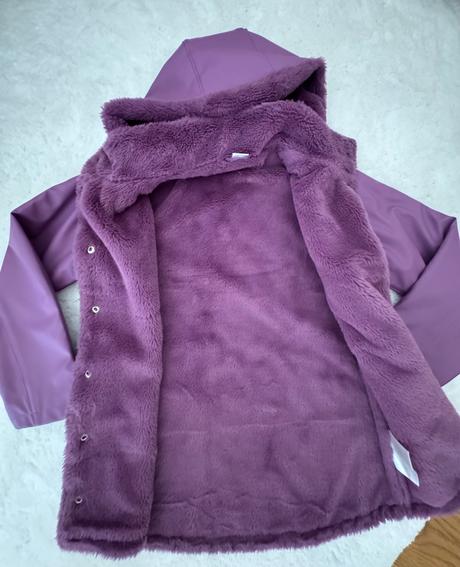 Nepremokavý, teplý kabátik s kožušinkou, lindex,140