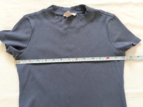 Sivomodré rebrované šaty h&m s polorolákom veľ. 38, h&m,s