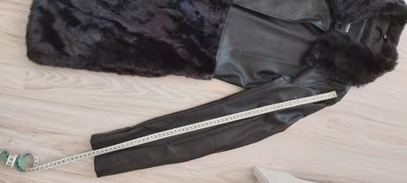 Koženkový kabátik s kožusinkou, new yorker,xs