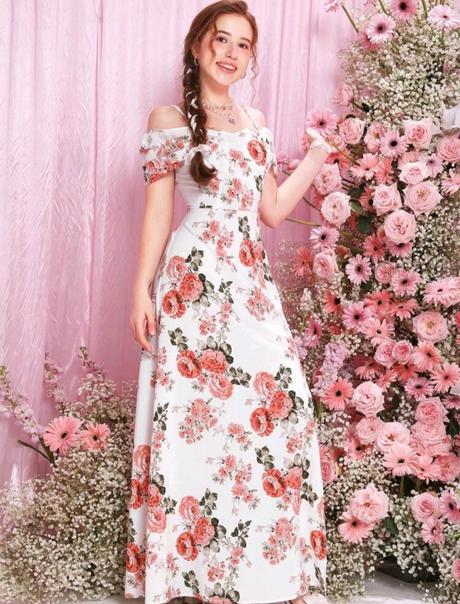 Dievčenské šaty dlhé kvetinové, dámske aj detské, 68 - m