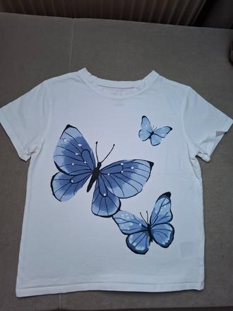 Tričko motýle, h&m,134