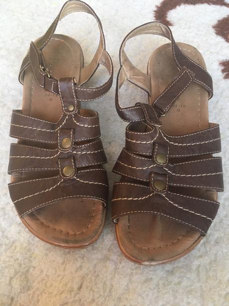 Dámske hnedé sandále, 39, 39