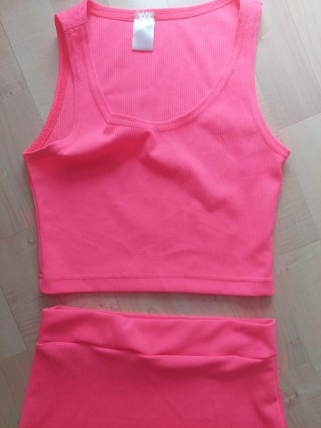 Neónový set sukňa top, xs