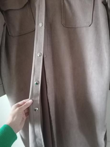 Oversize kabát košeľa brúsena koža xl /xxl, xl